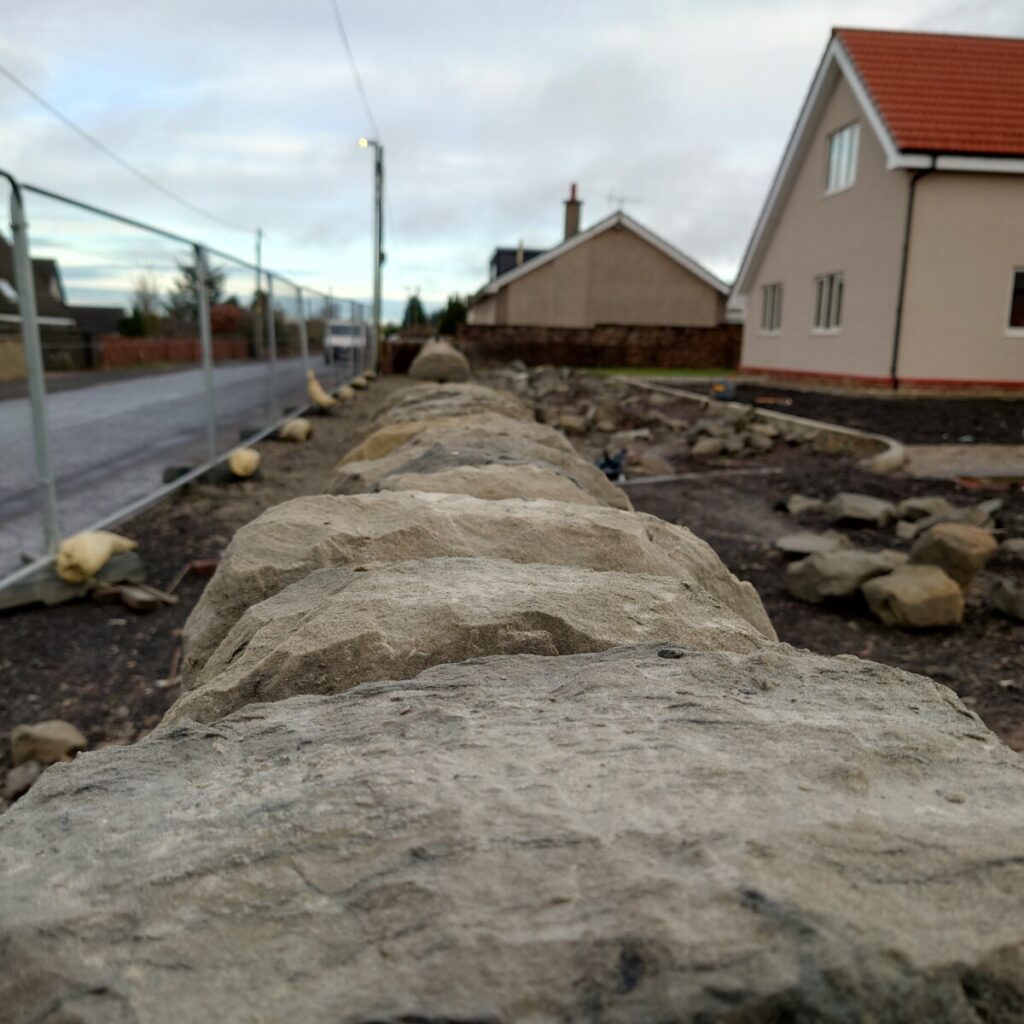 Freestanding dry stone wall, North Lanarkshire