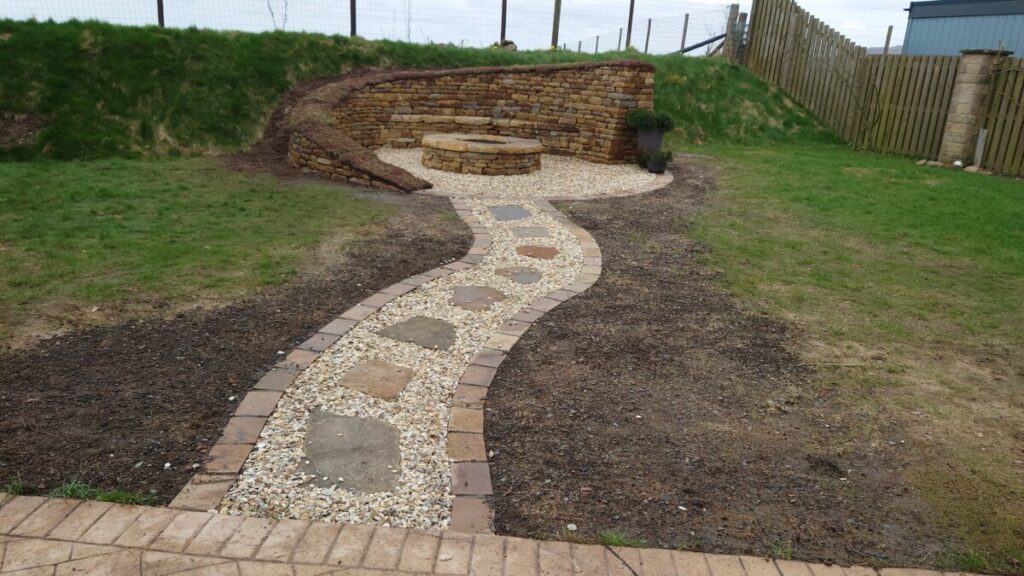 Path to dry stone bench