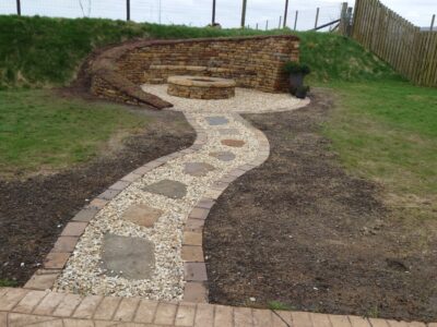 Path to dry stone bench