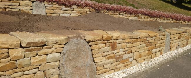Dry stone retaining wall, Stirling