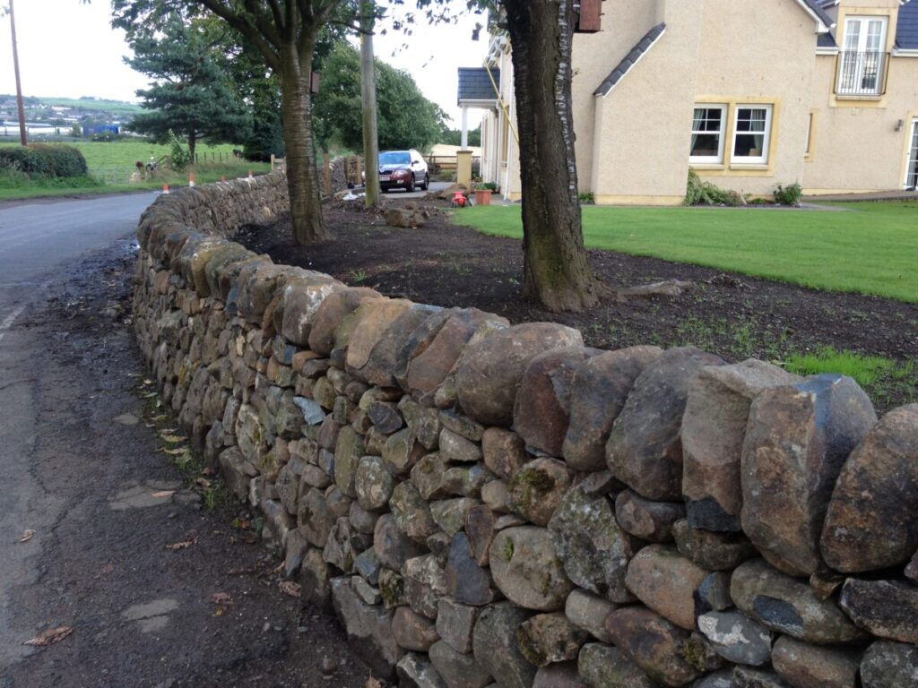 Bathgate, West Lothian fieldstone boundary wall
