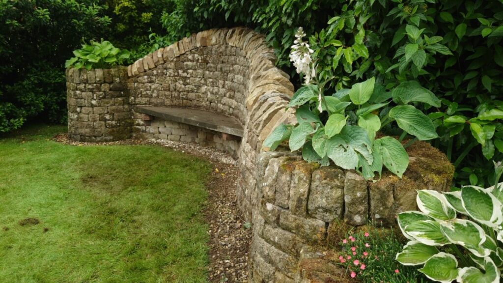Kirknewton, West Lothian drystone bench