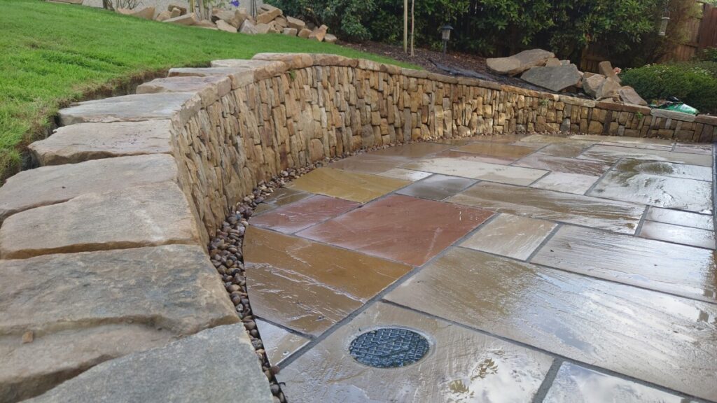 Deerpark, West Lothian garden landscaping with stone