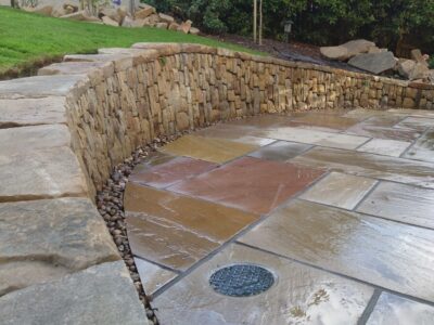 Deerpark, West Lothian garden landscaping with stone
