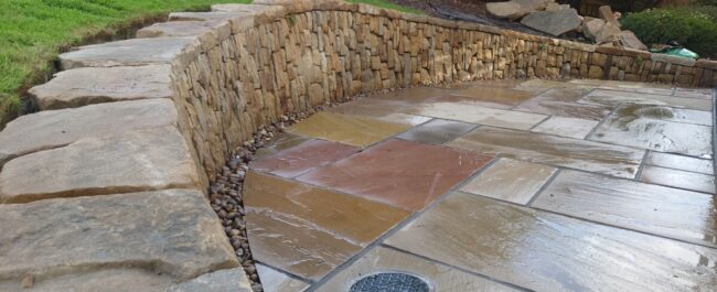 Deerpark, West Lothian garden landscaping with stone