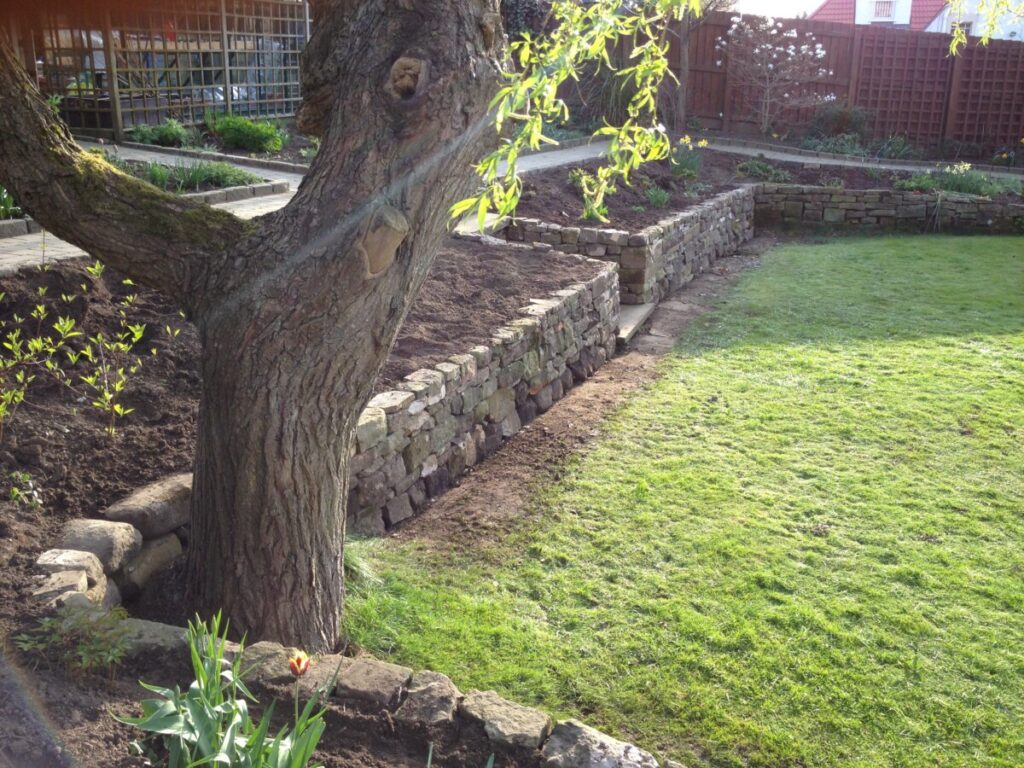 Edinburgh drystone retaining walls and steps