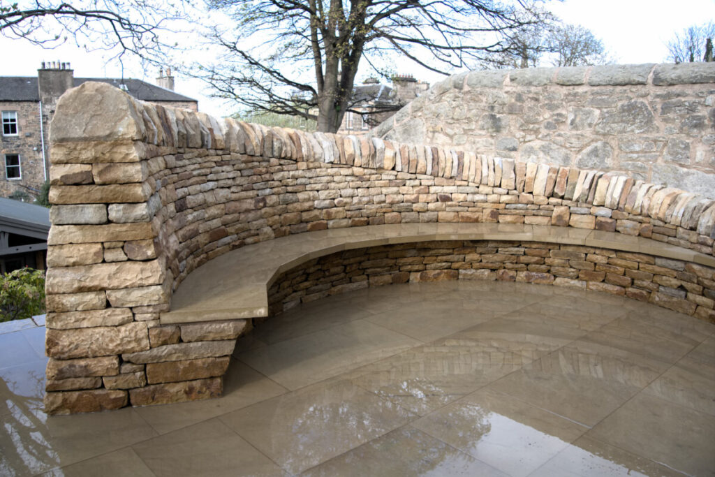 Edinburgh drystone garden bench