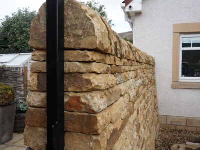 Garden Dry Stone Retaining wall, Cardrona Scottish Borders