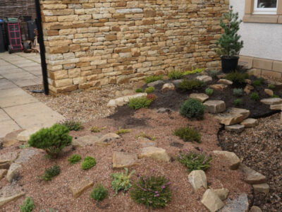 Garden Dry Stone Retaining wall, Cardrona Scottish Borders