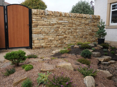 Garden Dry Stone Retaining wall, Cardrona Scottish Borders