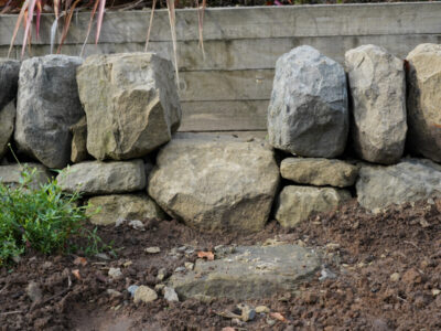 Garden Dry Stone Retaining wall near to Lanark