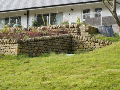Garden Dry Stone Retaining wall near to Lanark