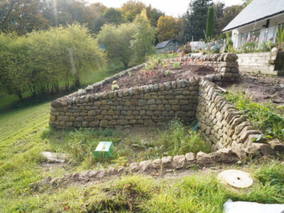 Garden Dry Stone Retaining wall near to Lanark