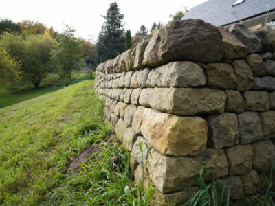 Garden Dry Stone Retaining wall near to Lanark
