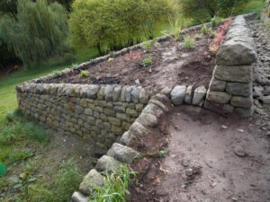 Garden Dry Stone Retaining wall near to Lanark
